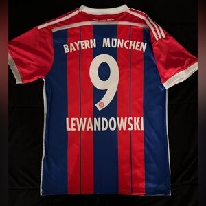 Lewandowski #9 2014 Bayern Home Jersey Retro Soccer Kit